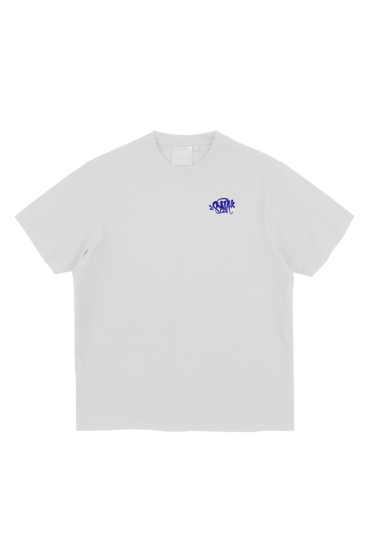 SYNA CORE EMBROIDERED T-SHIRT WHITE/COBALT BLUE